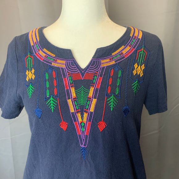 Embroidered Dress Blue Size 6 - Picture 3 of 4